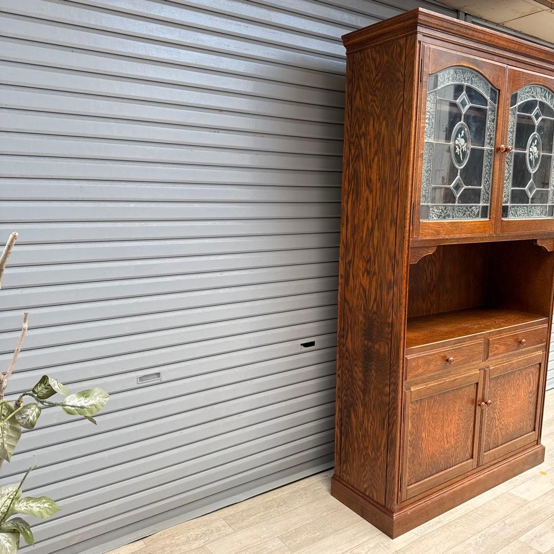 三越家具 Brugge ブルージュ 食器棚 飾り棚 ステンド