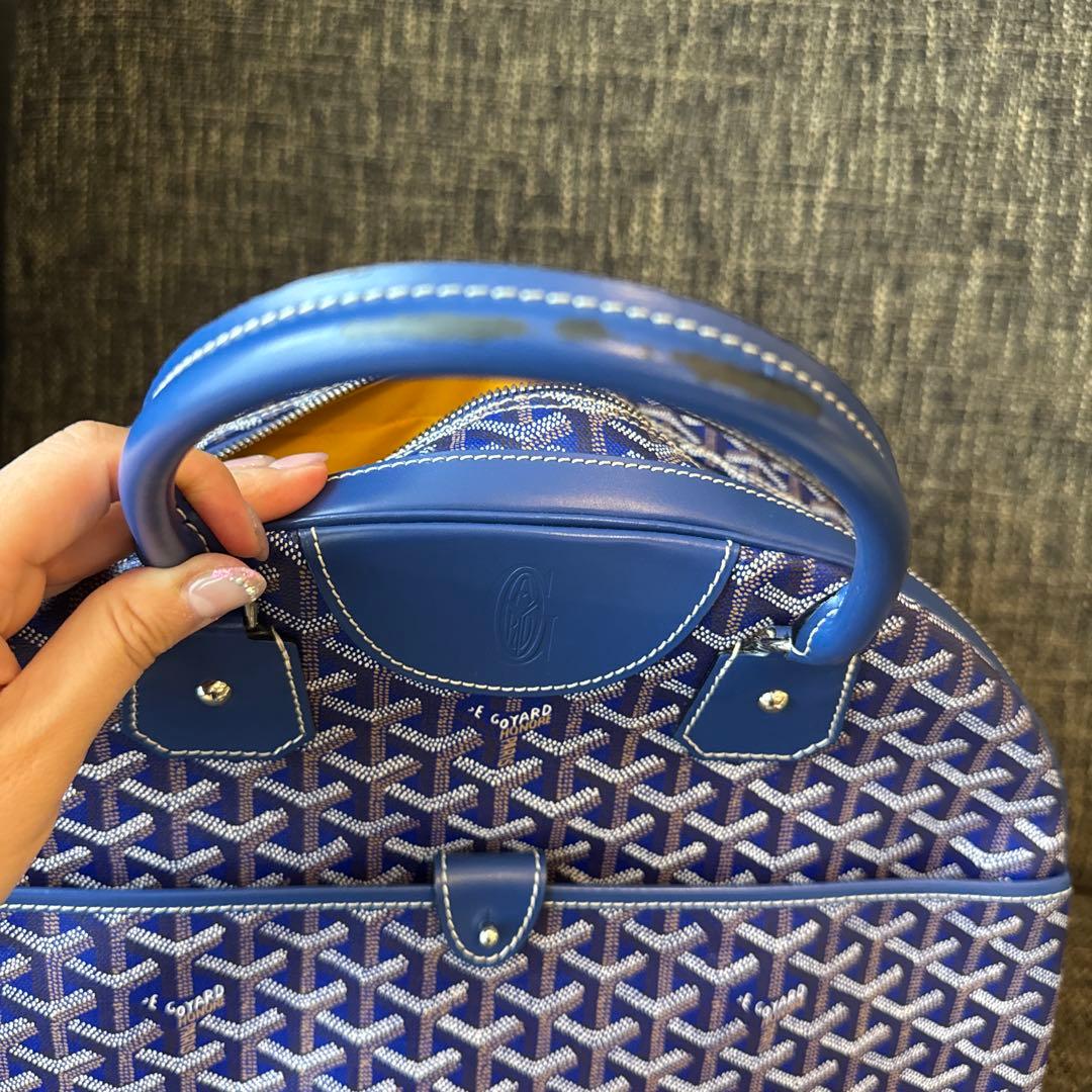 Goyard 幾何学模様 ボストンバッグ　青