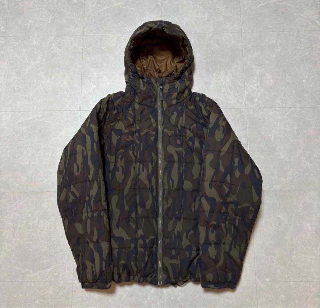 00s Columbia hooded puffer jacket カモフラ