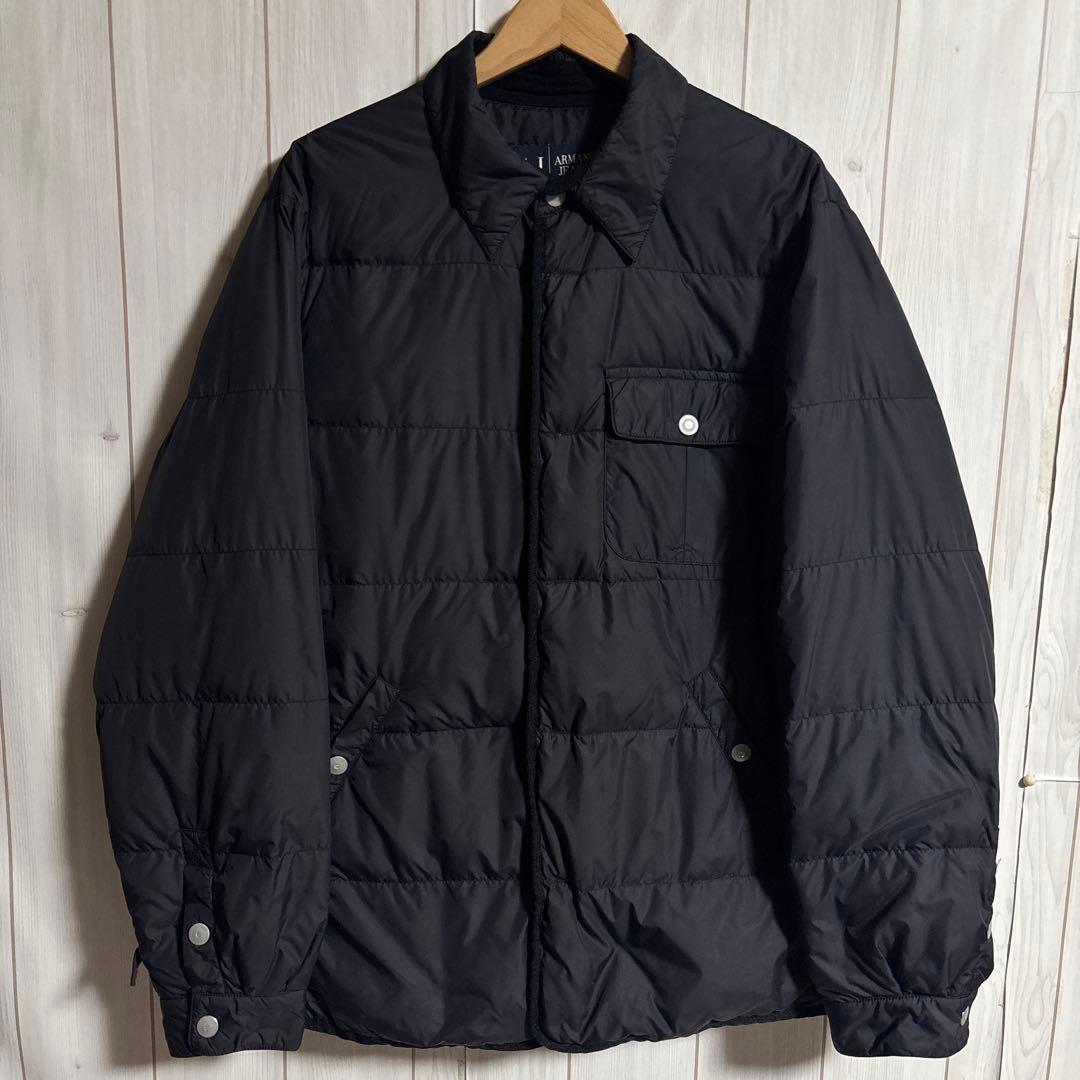 極上ARMANI JEANSキルティング中綿グースダウンジャケットAJパイピング