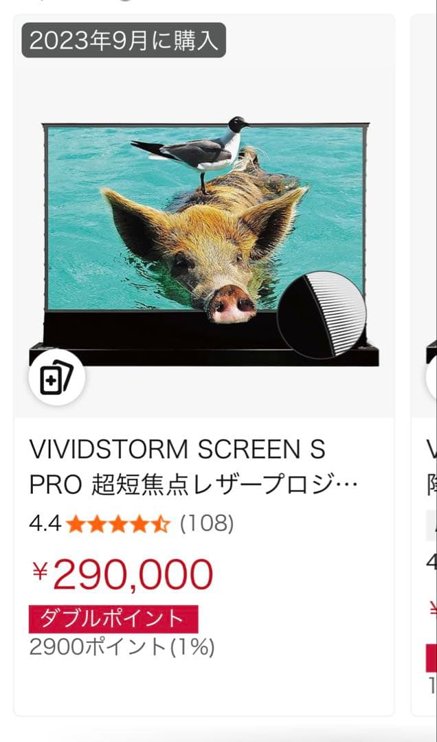 vividstorm 120インチ　定価30万　超短焦点用スクリーン