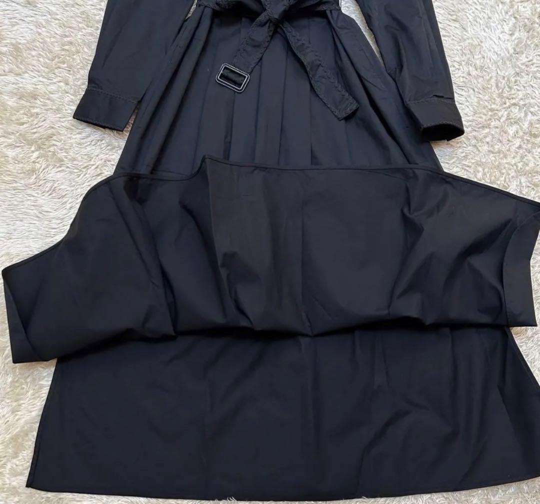 マックスマーラ　ブラック シャツワンピース 長袖 ベルト付き