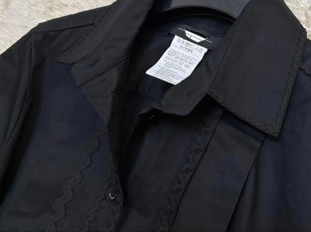 マックスマーラ　ブラック シャツワンピース 長袖 ベルト付き