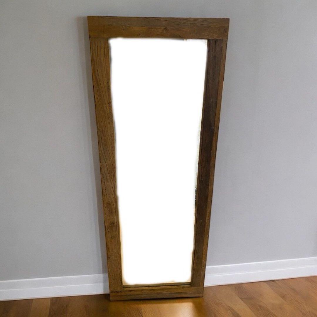 【10/23まで】全身鏡 木製 アンティーク風 送料込 姿見 岡山市引き取り可