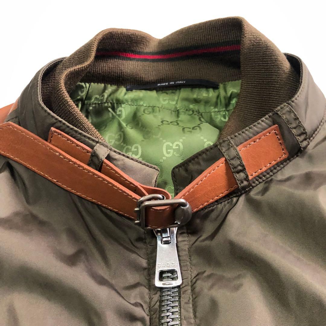 09SS GUCCI グッチ レザー ナイロン ジャケット archive