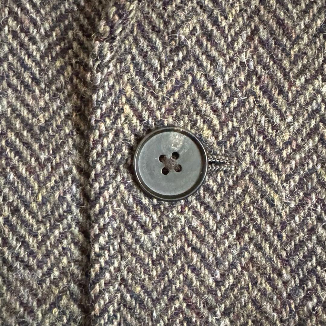 ハリスツイード　ヘリンボーンテーラードジャケット　日本製　Lサイズ