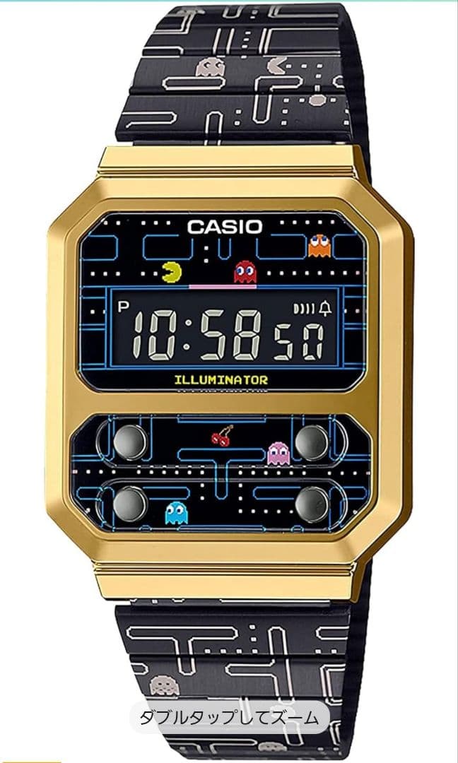 新品 カシオ デジタル 腕時計 復刻デザイン パックマンコラボレーションモデル