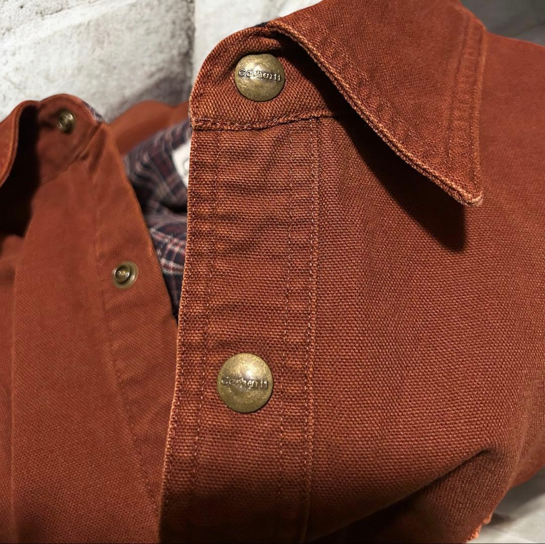 【希少】カーハート ダックシャツ ジャケット バーガンディ　4XL [特大]