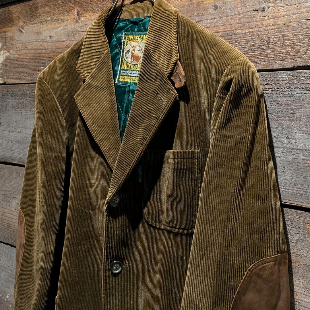 90s　コーデュロイ　テーラードジャケット　エルボーパッチ　スエード　ブラウン