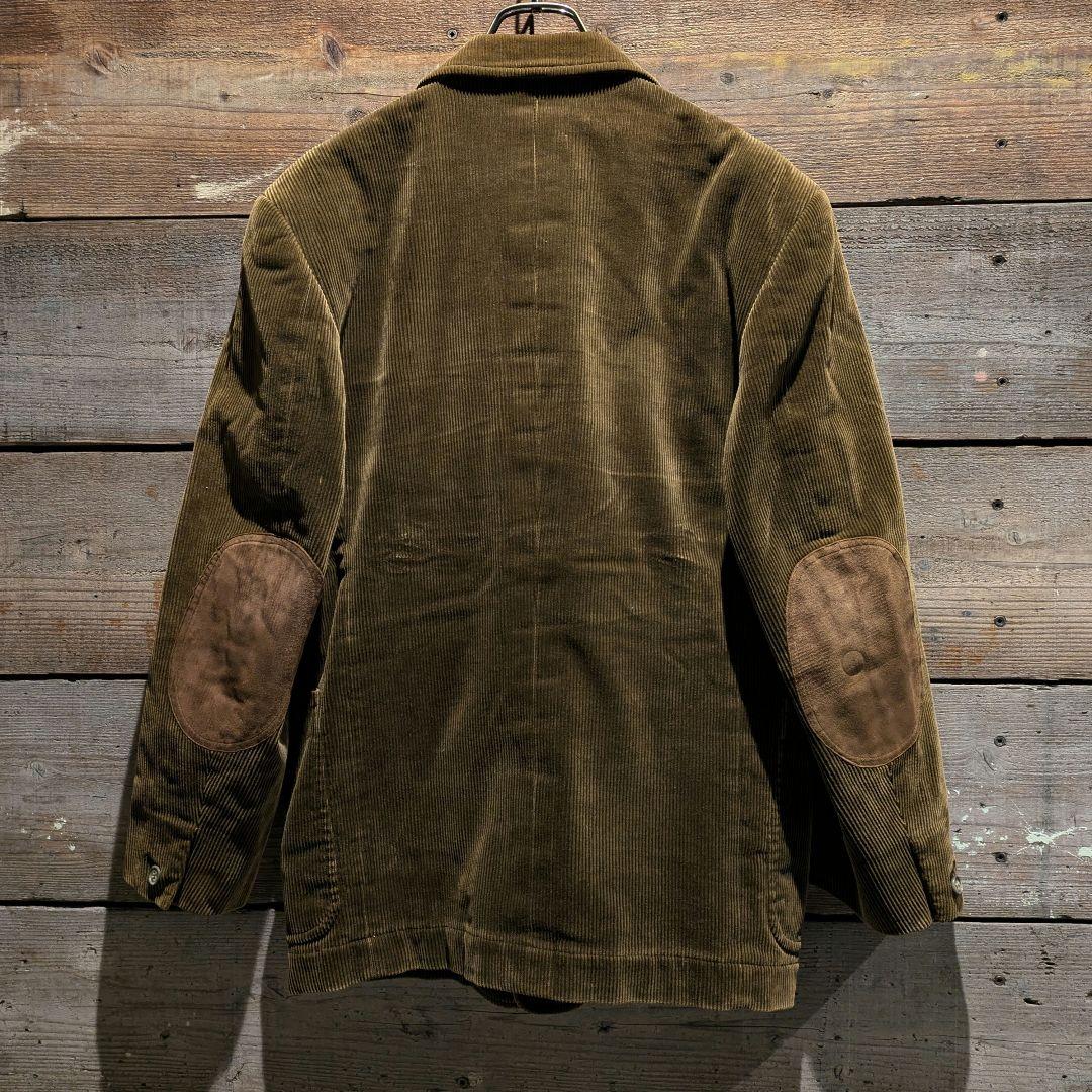 90s　コーデュロイ　テーラードジャケット　エルボーパッチ　スエード　ブラウン