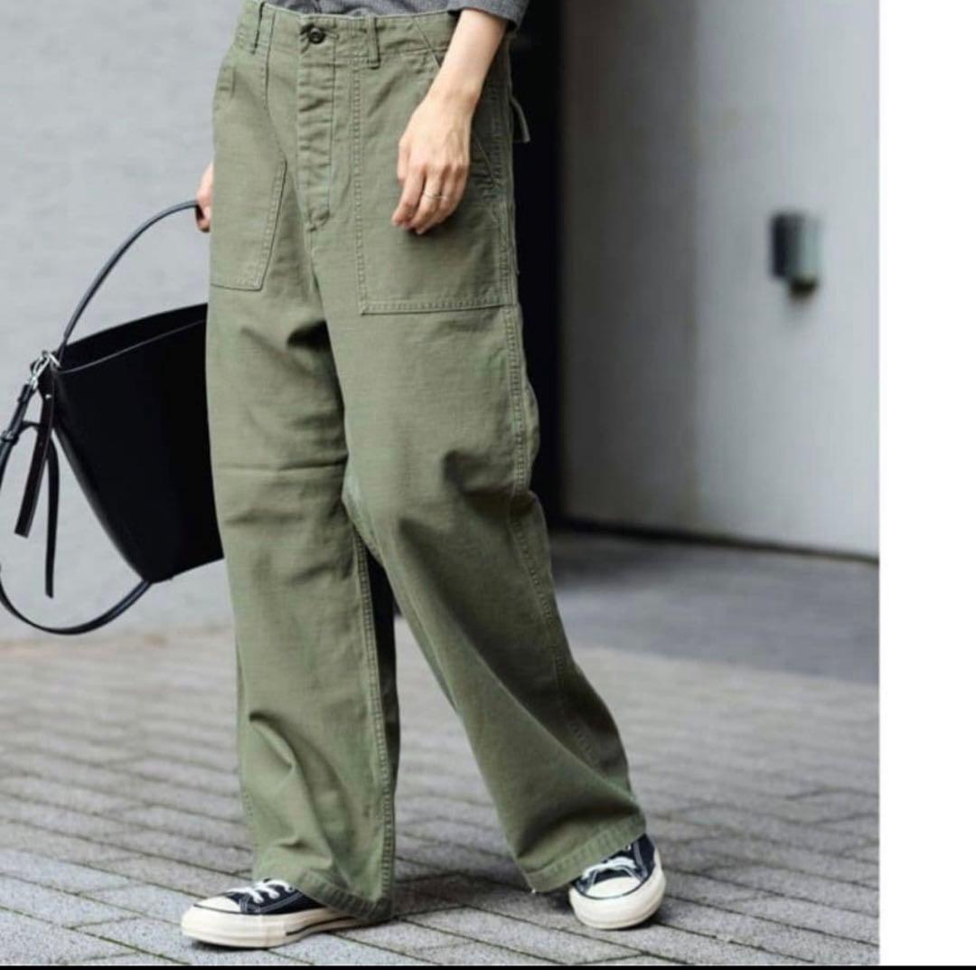 FRAMeWORK ミリタリースラブバックサテンベイカーパンツ　40