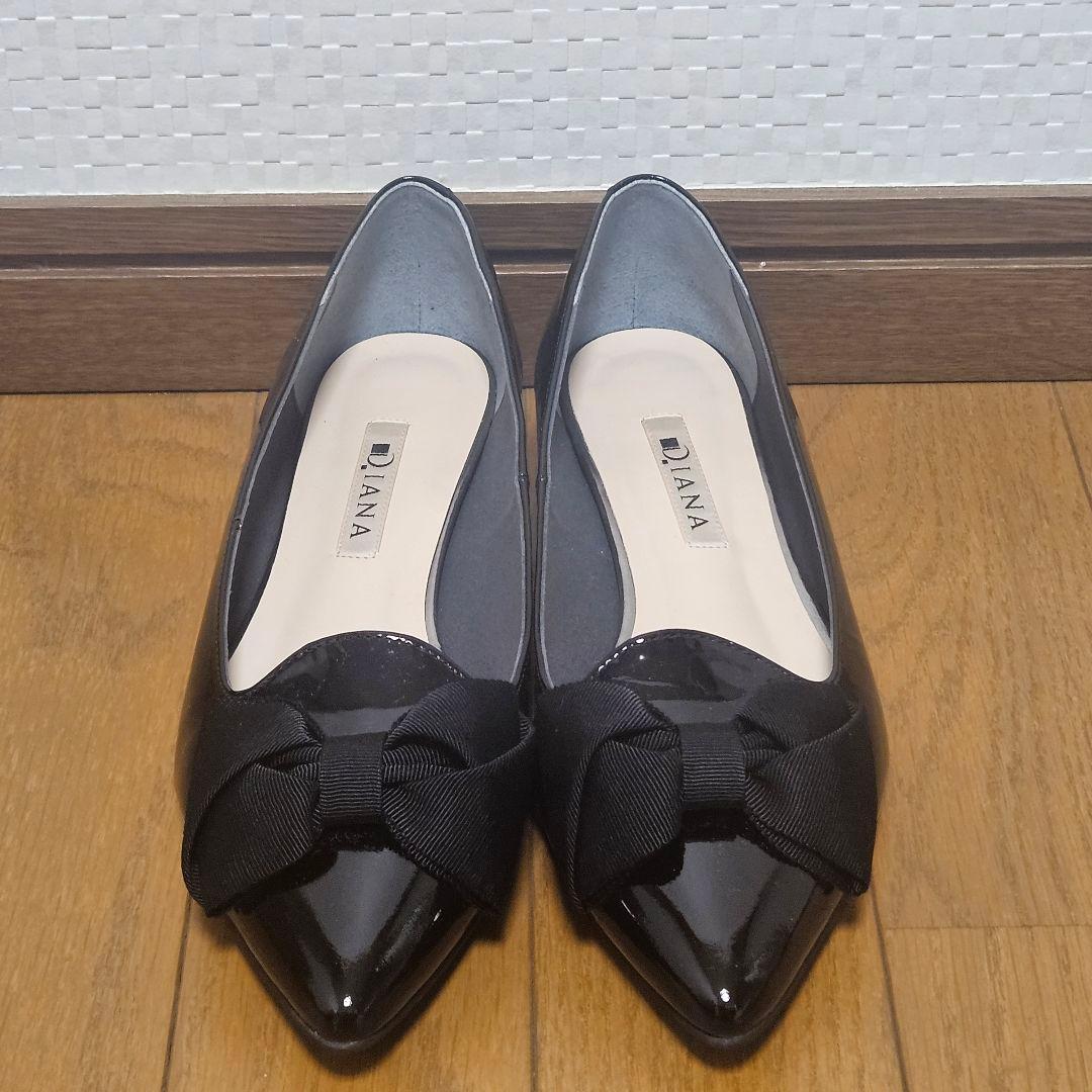 極美品☆ DIANA パンプス オペラシューズ リボン ポインテッドトゥ