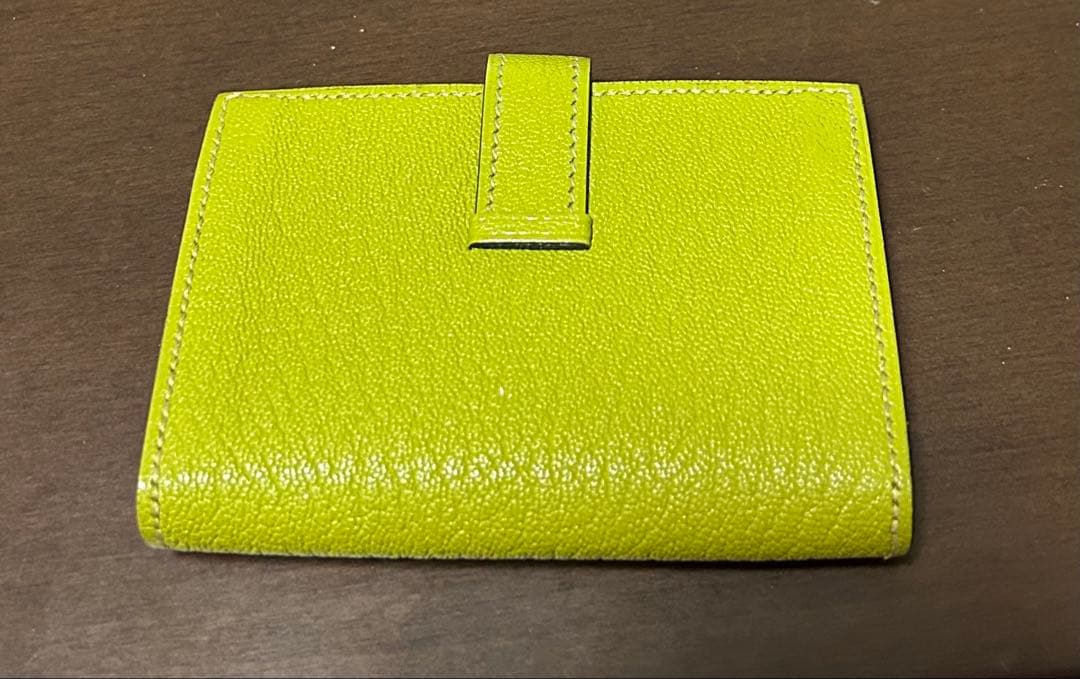 美品 エルメス べアン カードケース HERMES エトゥープ シルバー金具