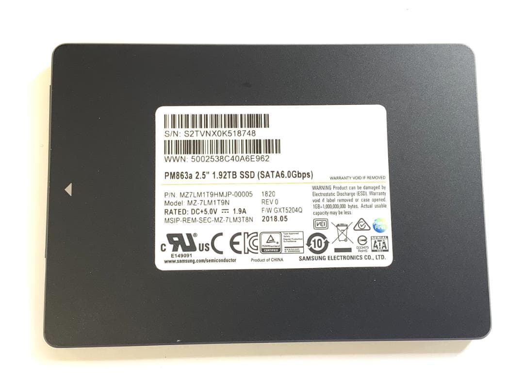 ③-WA231-SAMSUNG SATA 1.92TB SSD 2.5 1点