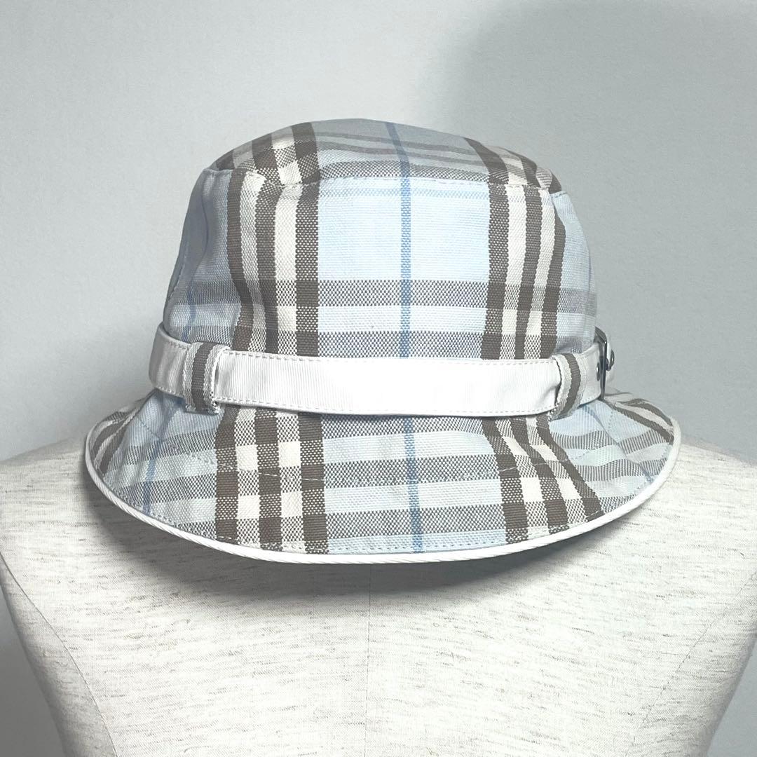 美品　バーバリー　ロンドン　チェック柄バケットハット　 Lサイズ