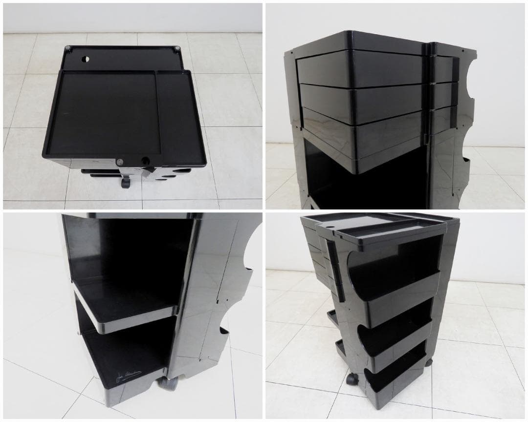 B-LINE ボビーワゴン 3段3トレイ ジョエコロンボ ブラック ヴィンテージ