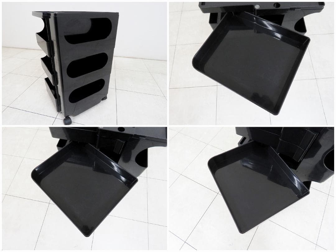 B-LINE ボビーワゴン 3段3トレイ ジョエコロンボ ブラック ヴィンテージ