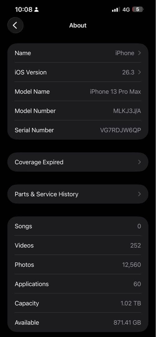 iPhone 13 Pro Max 1.02TB ゴールド
