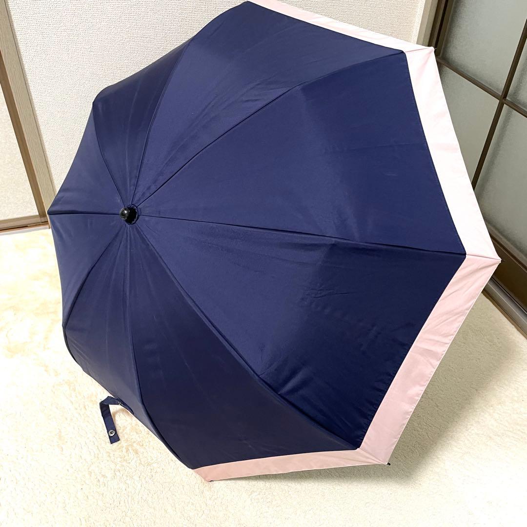 芦屋 ロサブラン 晴雨兼用 ネイビー ピンク 日傘