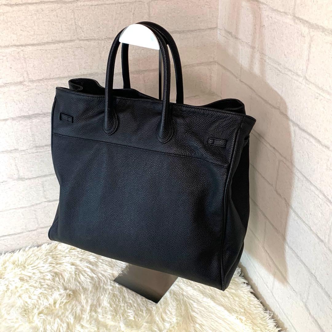 ROPE ロペ　リアルレザーナローベルトトートバッグ ブラック