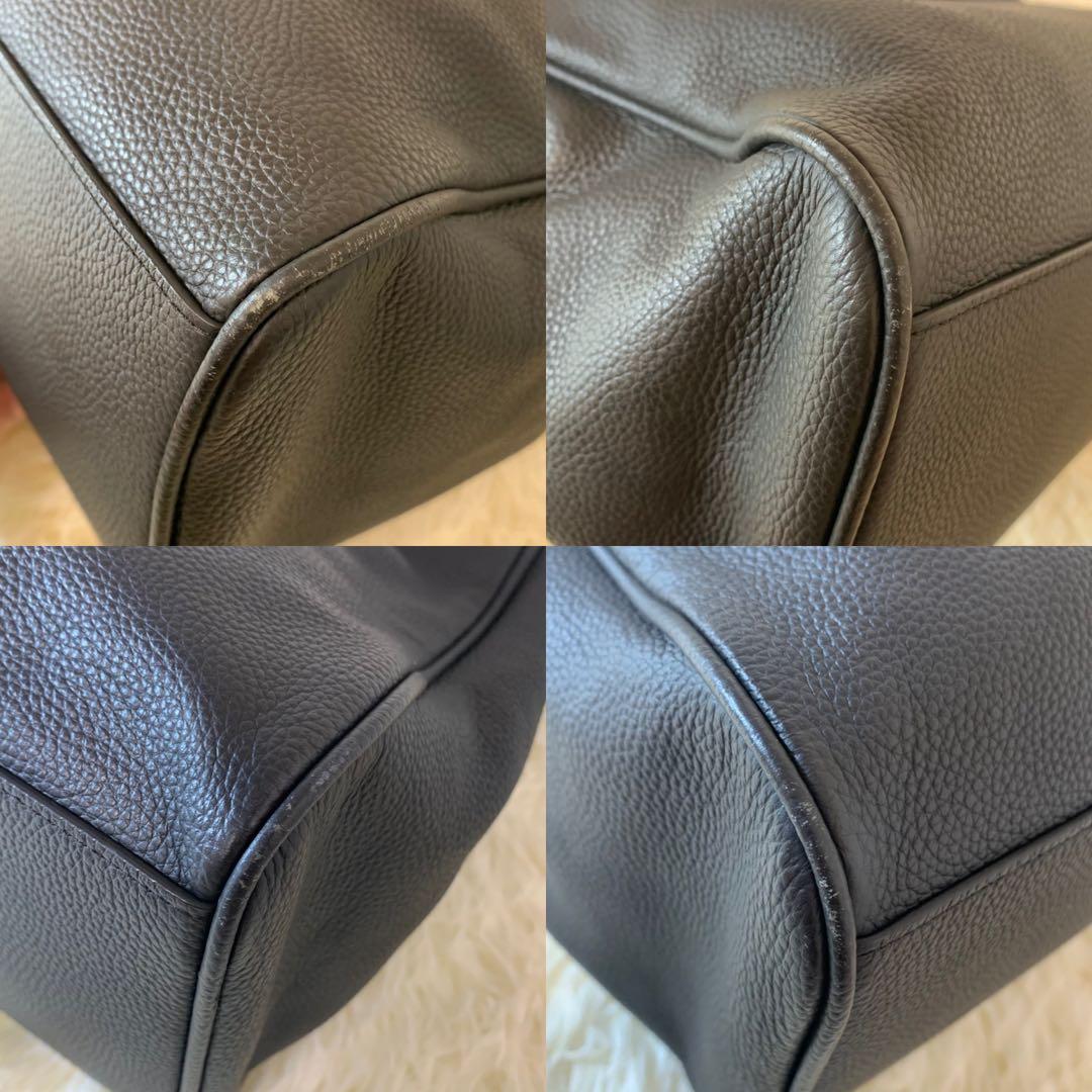 ROPE ロペ　リアルレザーナローベルトトートバッグ ブラック