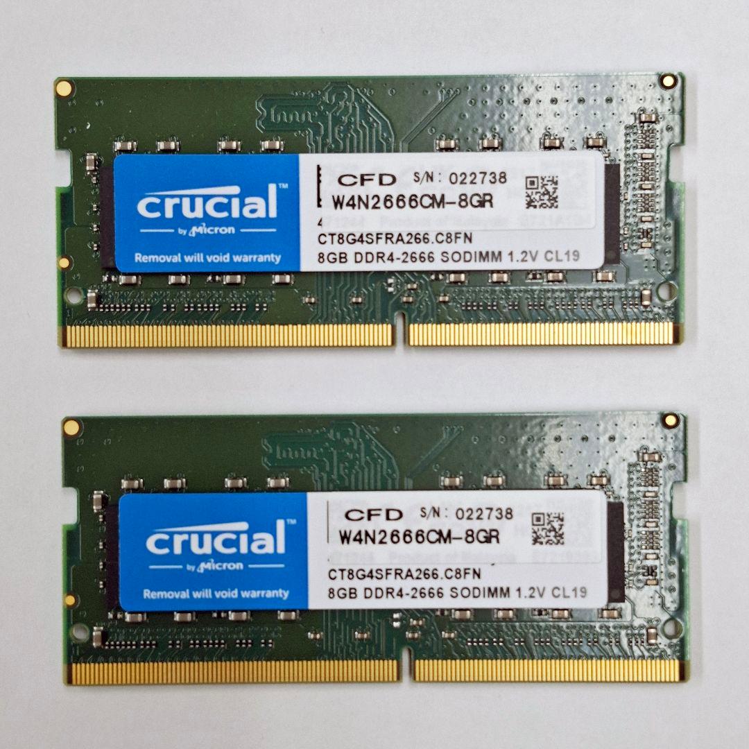 DDR4-2666 16GB(8GB×2) SO-DIMM Crucial