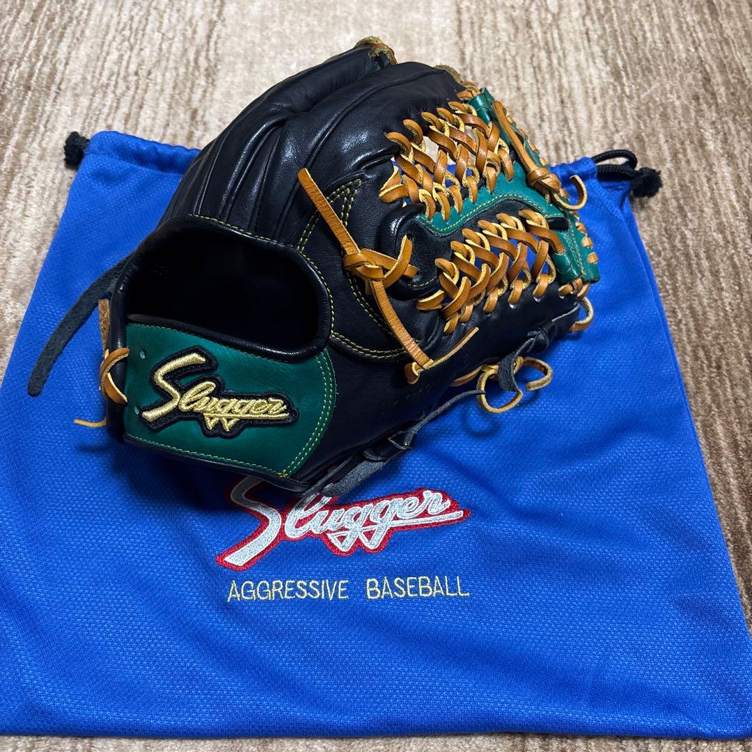 久保田スラッガー軟式用グローブ 黒/緑