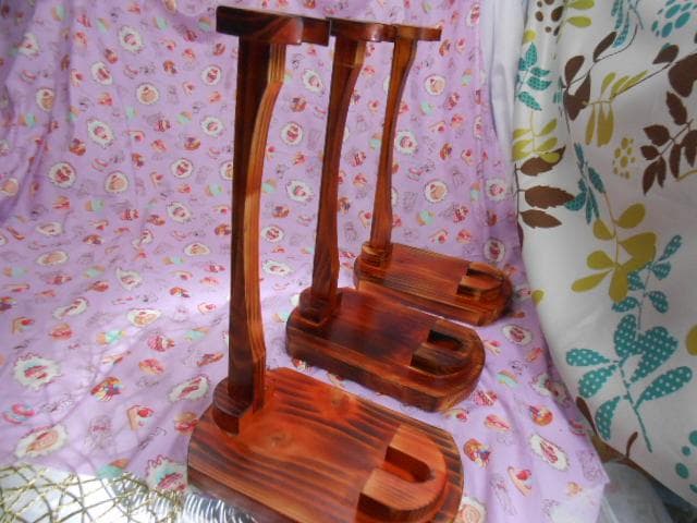 新品未使用(送料無料)8.980円　木製三線台3個セット 折り畳み