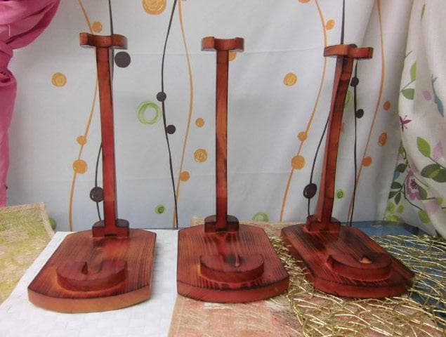 新品未使用(送料無料)8.980円　木製三線台3個セット 折り畳み