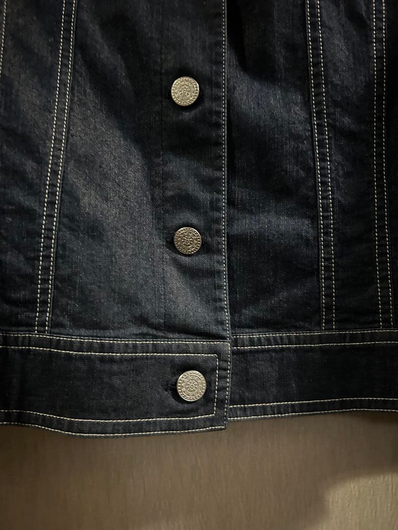 ゴオリレリアン17+胸ポケットパールビーズ装飾デニムジャケット春夏57cm