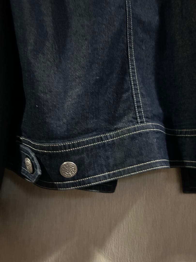 ゴオリレリアン17+胸ポケットパールビーズ装飾デニムジャケット春夏57cm