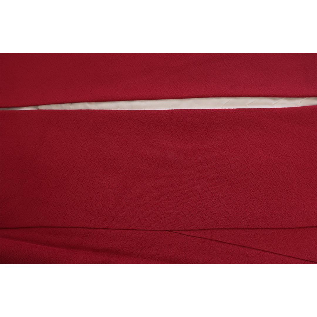 ◆振袖セット ◆刺繍入り色無地丈157cm赤系フルセット35Ao