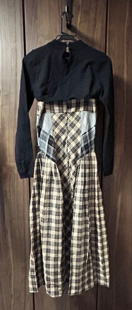 ワンピース and mary Nadia check long dress beige