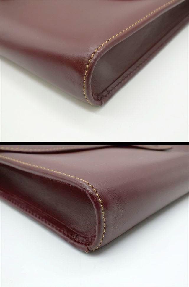 [2989]　美品ですが　＊カルティエ＊　マストライン　レザー　クラッチバック