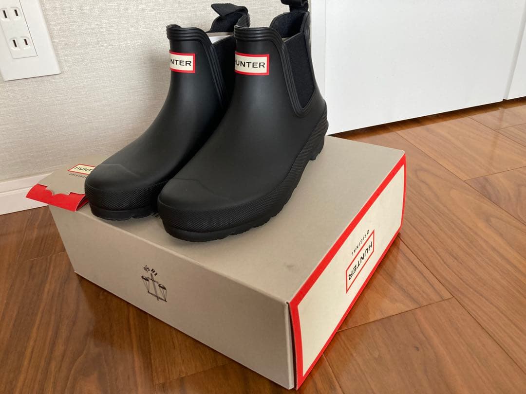 【新品】HUNTER レインブーツ 23cm ブラック　梅雨対策に！