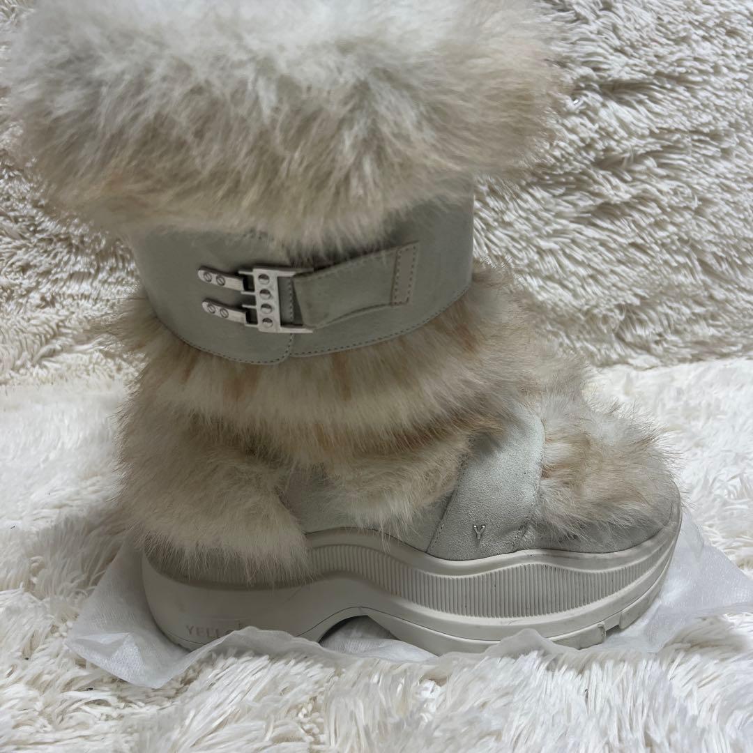 人気✨YELLO ファーブーツ 厚底　ファー　ムートン　厚底ブーツ　M