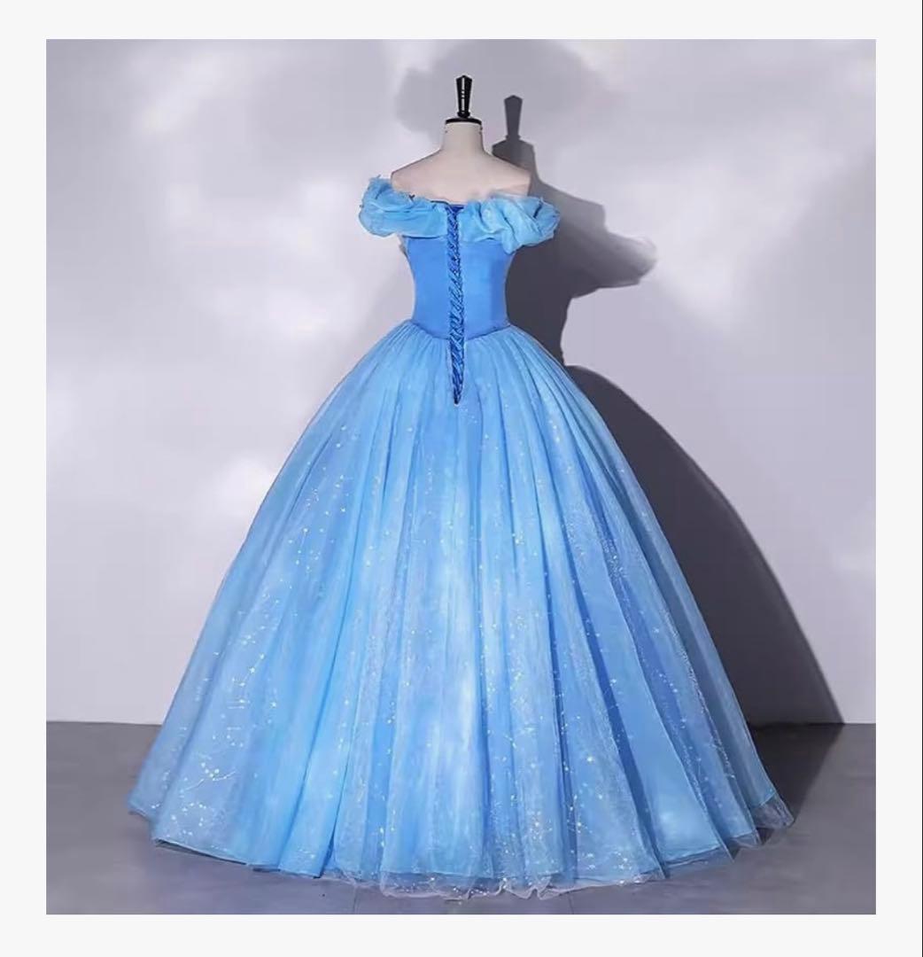 チ*プ様 ディズニーシンデレラコスプレ実写ドレス 仮装DハロM 新品未使用 即納