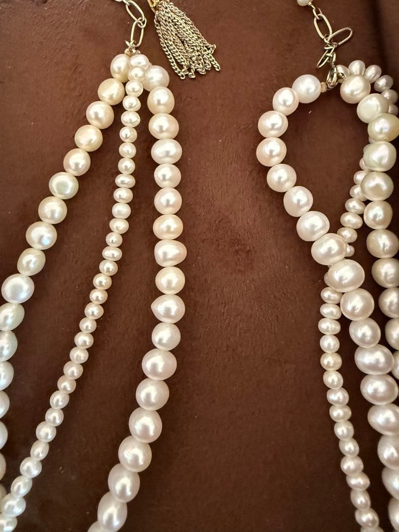 ★ アガット　シルバー　パールネックレス ★