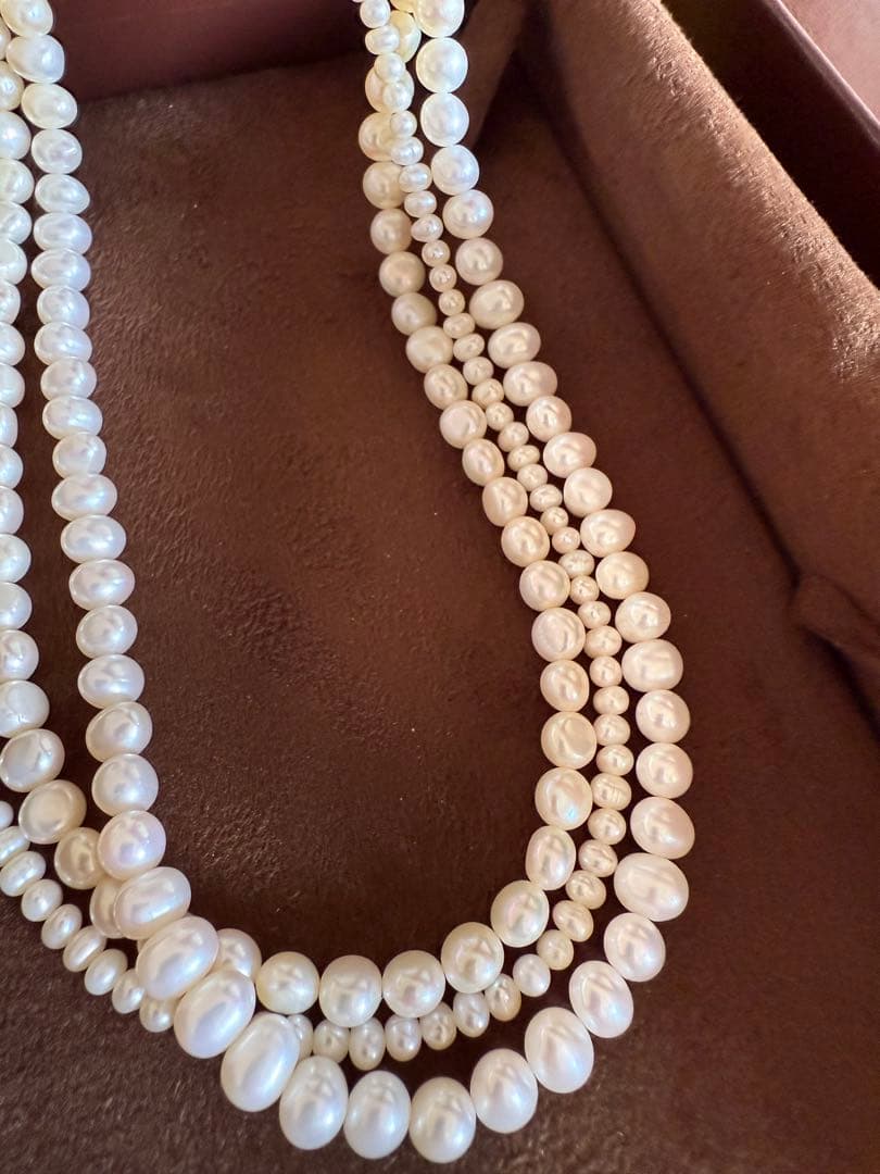 ★ アガット　シルバー　パールネックレス ★