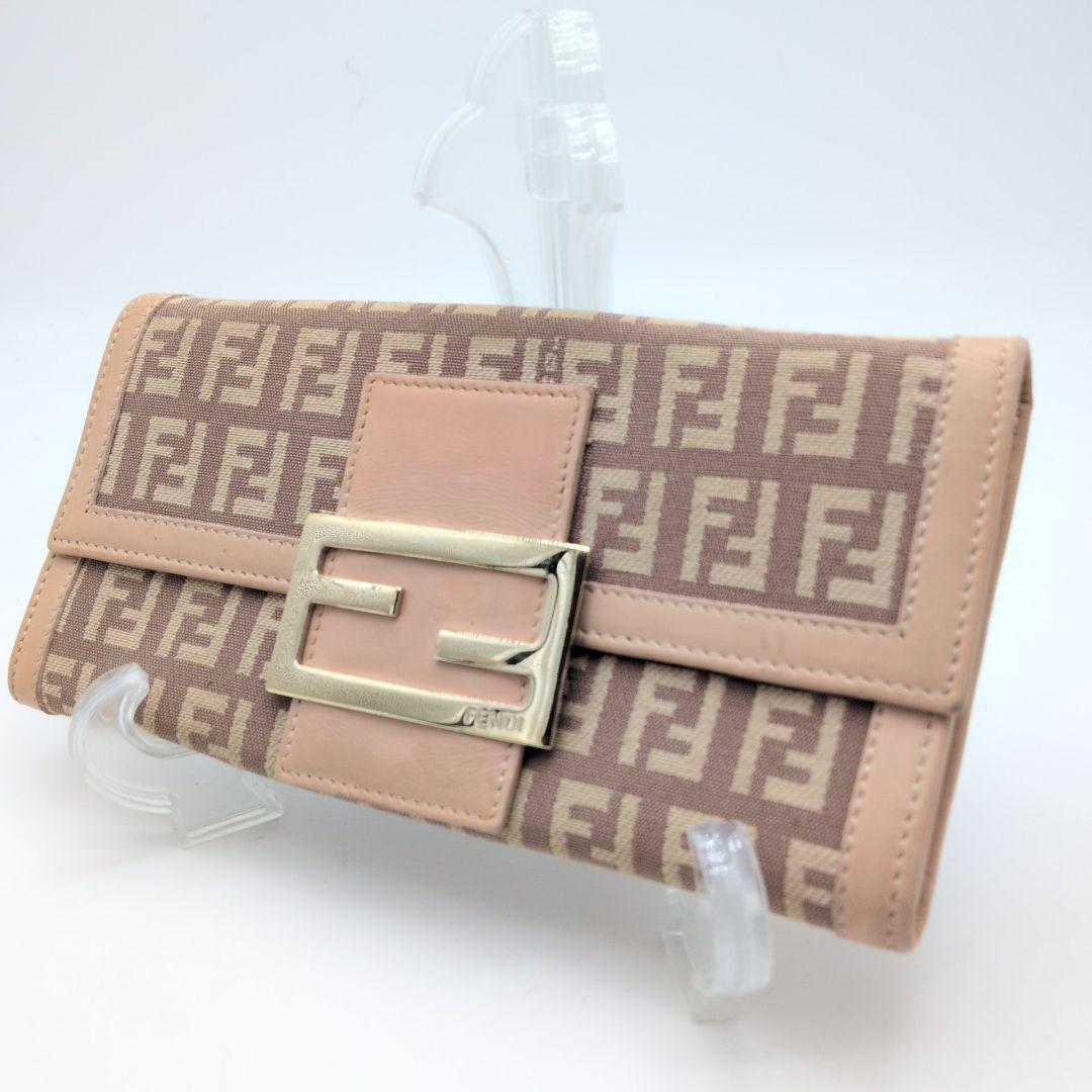 FENDI フェンディ 長財布 二つ折り ズッキーノFFゴールド金具マンマ