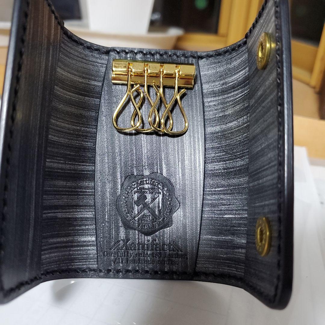 ブラックキーケース シェルコードバン