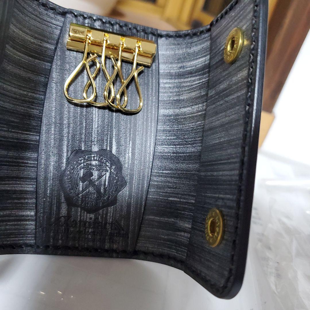 ブラックキーケース シェルコードバン