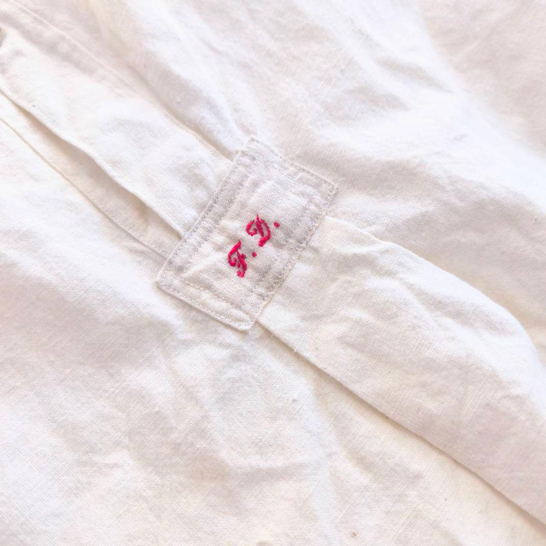 1900-30s フランス アンティーク リネン スモック　グランパシャツ