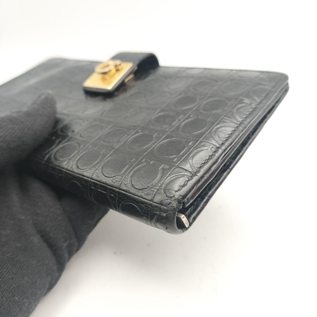 ◎サルヴァトーレフェラガモ　長財布　財布　ガンチーニ型押し　ブラック