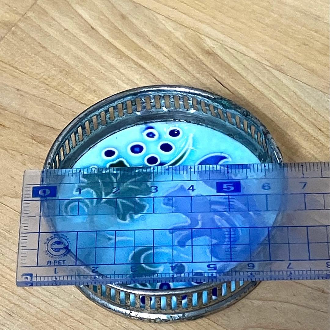 大正〜昭和初期　マジョリカタイル製ガラスコースター