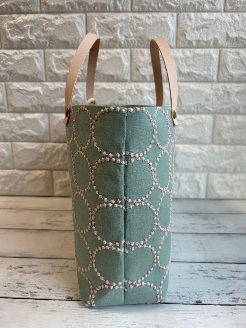 【926】ミナペルホネンタンバリントートバッグ　ライトグリーン　ラスト1