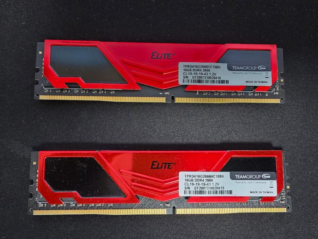 Team DDR4 32GB (16GB×2) 2666MHz デスクトップ用