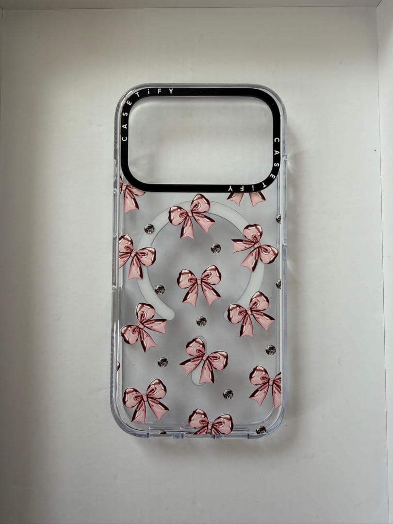 リボン柄クリアiPhoneケース