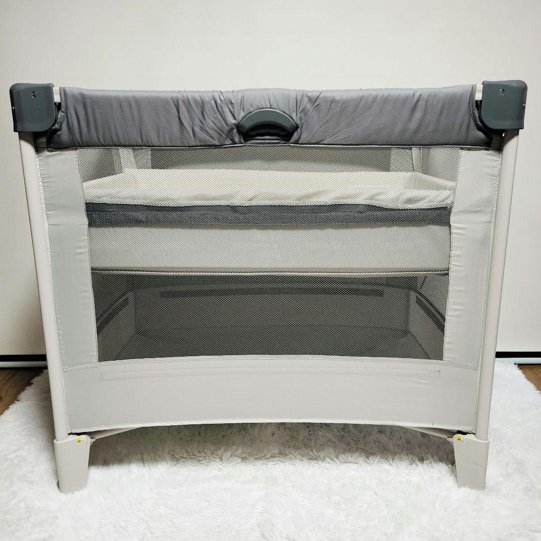 美品 Aprica ココネルエアー ベビーベッド アップリカ 折り畳み 収納袋付