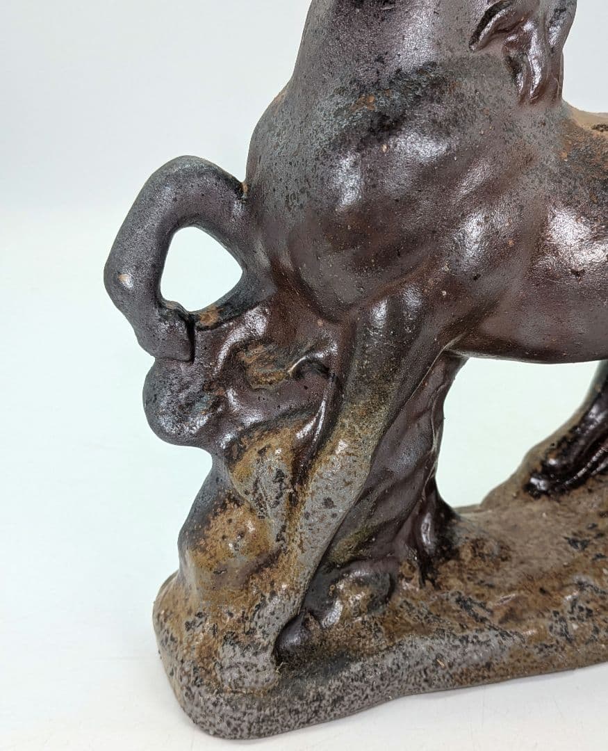 山麓窯 中村朝男 備前焼 午置物 共箱共布栞 干支置物 午年 馬 ウマ 在銘